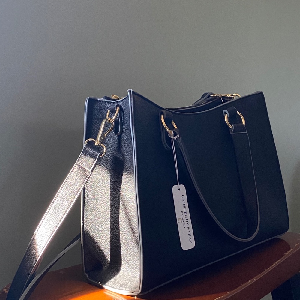charming charlie black crossbody strap purse